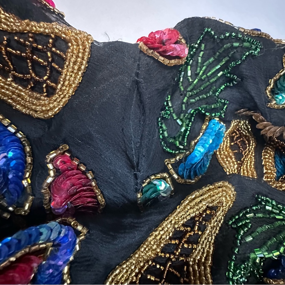 Vintage Heavily Beaded Sequin Cardigan Formal Jacket Large - Picture 7 of 13